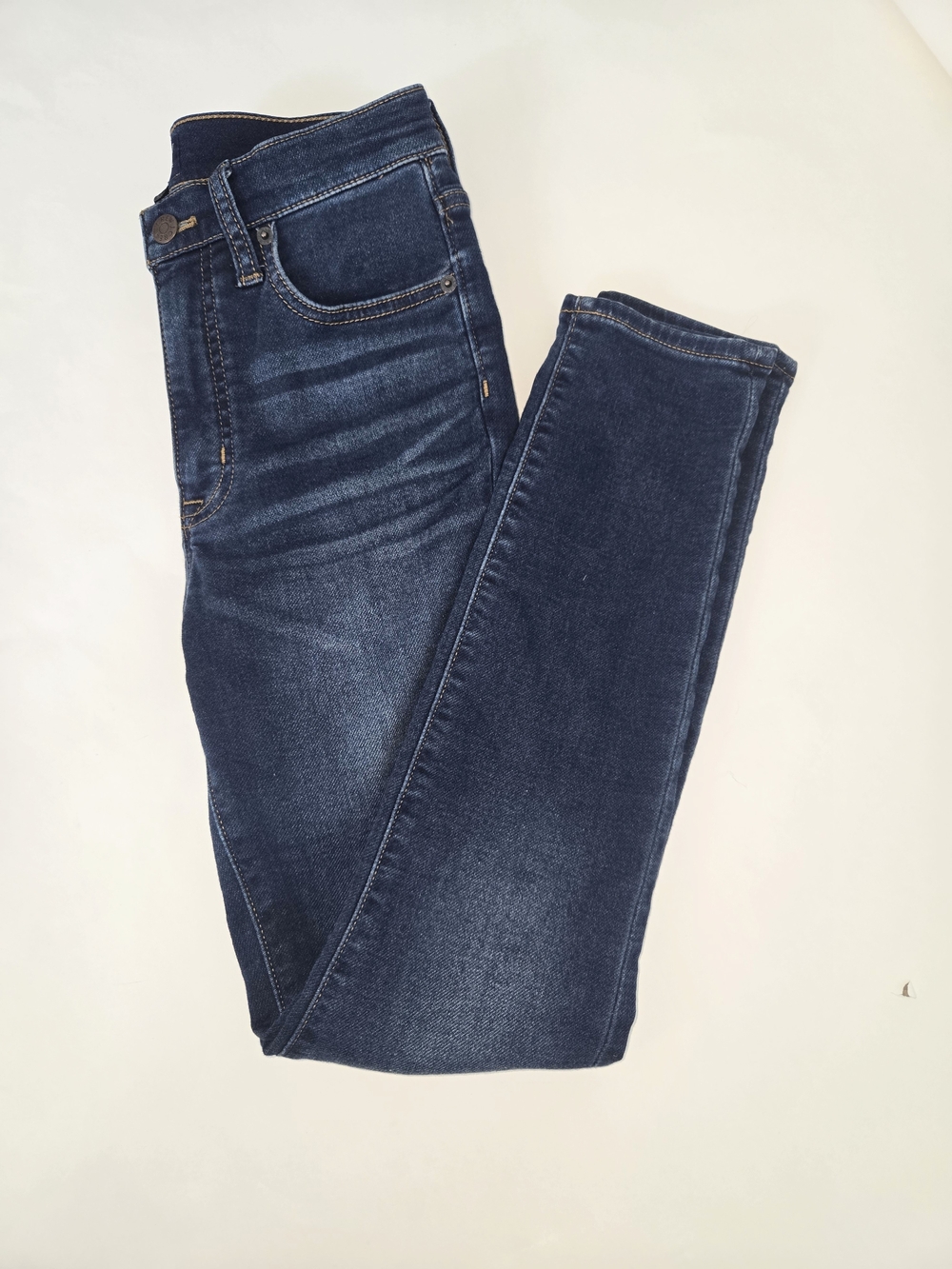 J. Crew Women's Skinny Jeans in Dark Blue Indigo Whiskers & Stretch Size 25